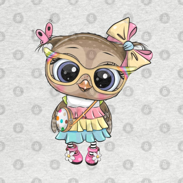 Cute fashion owl in a dress by Reginast777